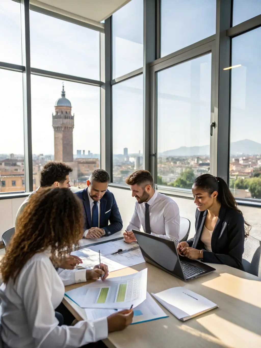 A diverse group of professionals engaged in a negotiation simulation, highlighting the skills learned in negotiation workshops.